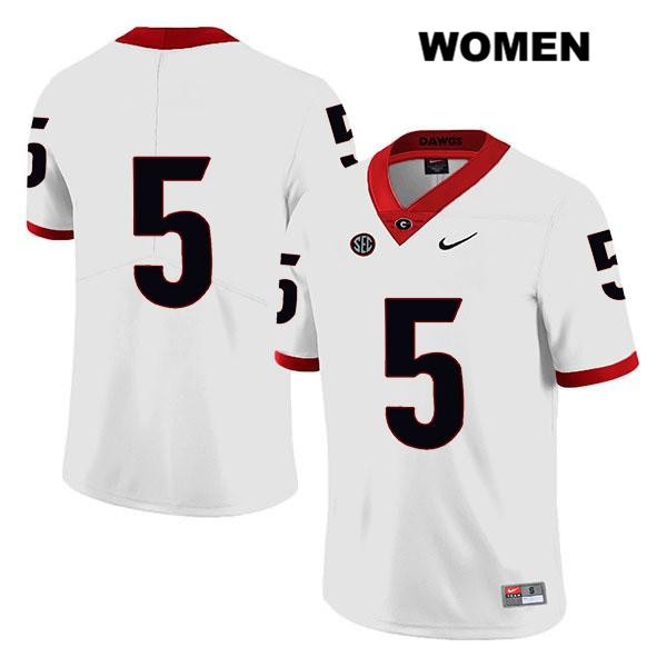 Georgia Bulldogs Women's Julian Rochester #5 NCAA No Name Legend Authentic White Nike Stitched College Football Jersey ZLD7156SH